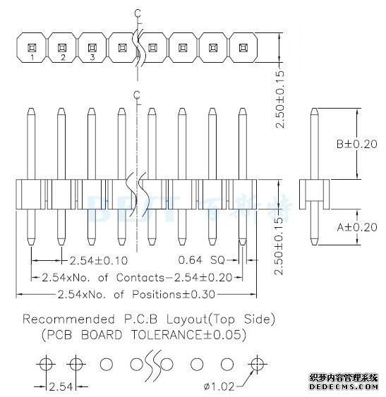 排針排母2.54排針 180° 排針排母2.54排針 180°